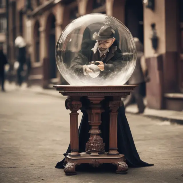 A person traveling through time, studying historical consumer price index trends.