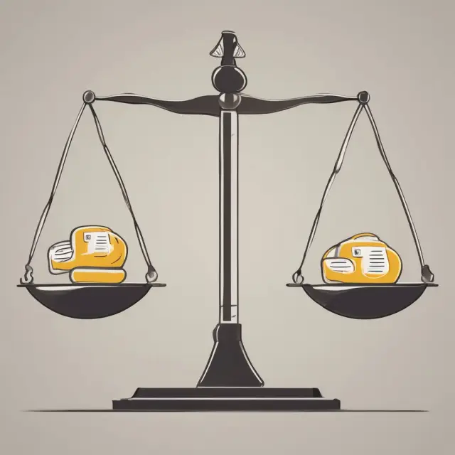 An image of a balance scale with indirect loans on one side and direct loans on the other, emphasizing their differences in interest rates, fees, flexibility, and convenience.