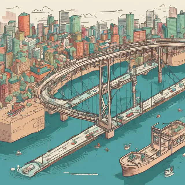 A sturdy wooden bridge symbolizing the indirect method connects net income (accrual basis) with actual cash flows from operating activities