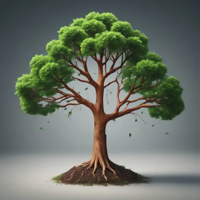 A flourishing tree represents the indirect method evolving through standardization, digital transformation, and ESG integration.