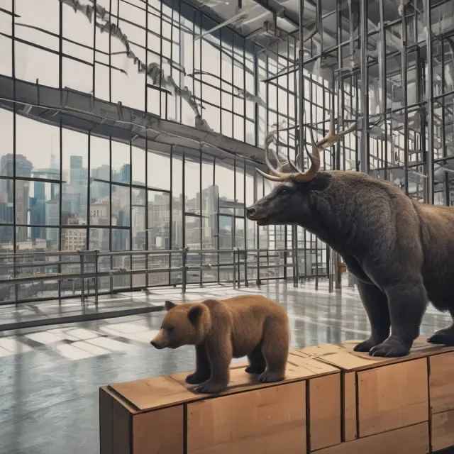 An industrial bull stands tall next to a traditional commercial bear, symbolizing the differences in chartering, regulations, and powers between the two banking entities.