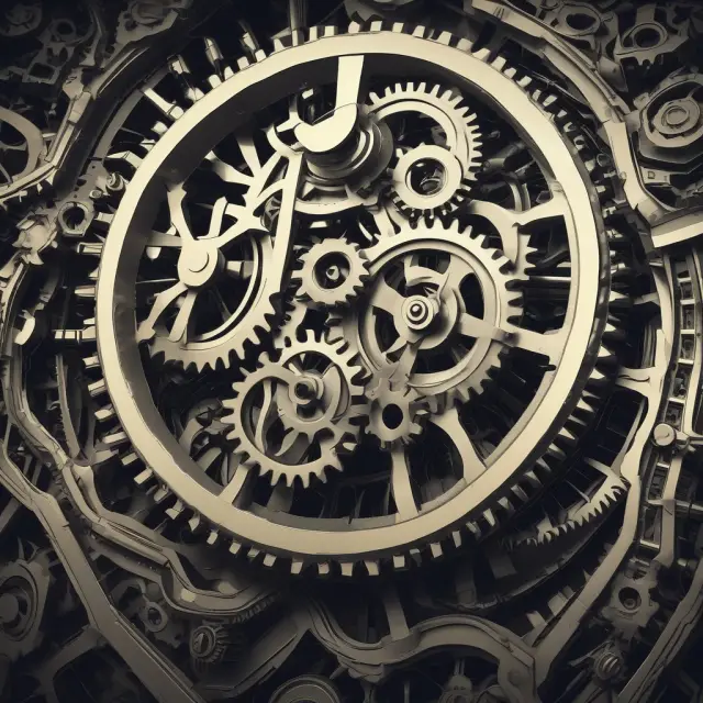 A collection of gears symbolizing the industrial goods sector