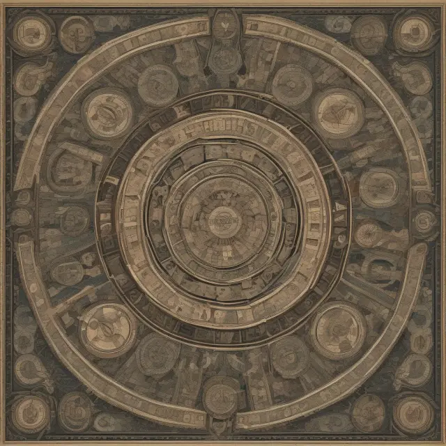 Mosaic of interconnected economic gear concepts symbolizing Industrial Organization branches