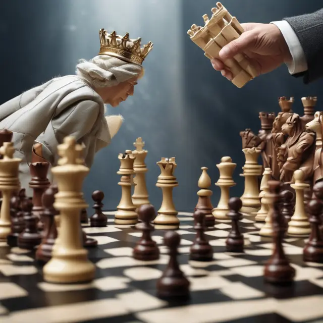 Titanic firms on a chessboard, illustrating oligopolies and their product differentiation strategies