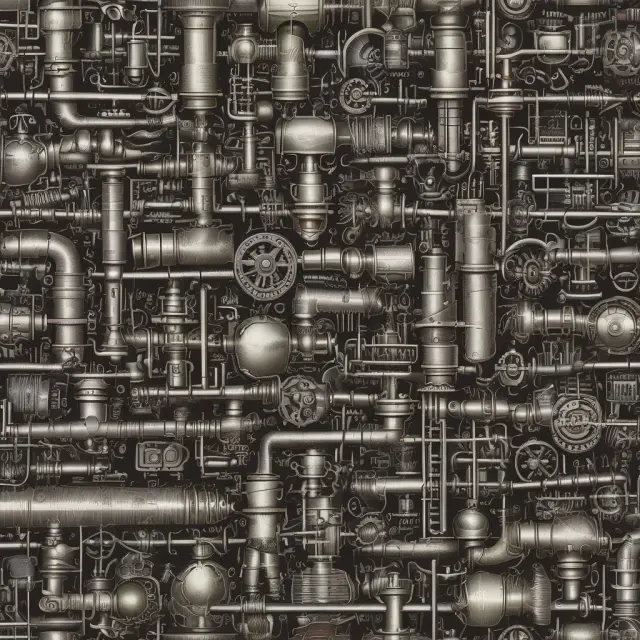 A kaleidoscope representing the multifaceted nature of industrial organization, with different pieces reflecting competition, firms, markets, and policies