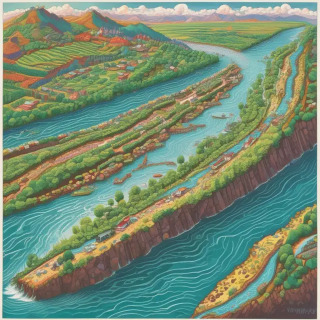Rivers representing industries flowing through the distinct stages of infancy, growth, maturity, shakeout, and renewal