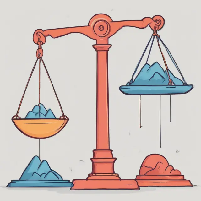 An image of two scales balanced between an investor following EMH and another exploring market inefficiencies.