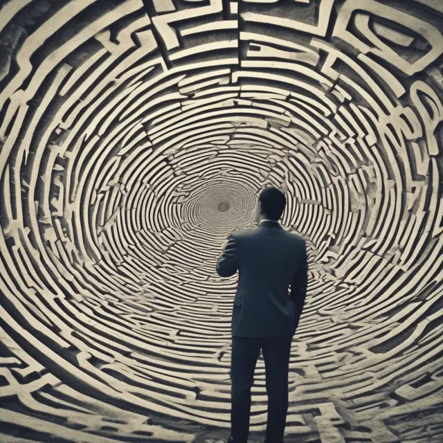 An intricate whirlpool represents market inefficiencies with insiders