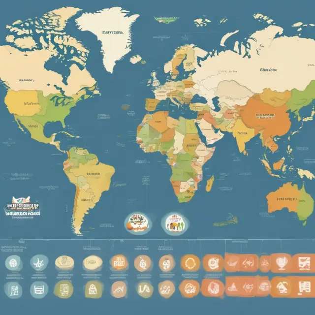 Maps depicting infant industries developing into major players in the global economy