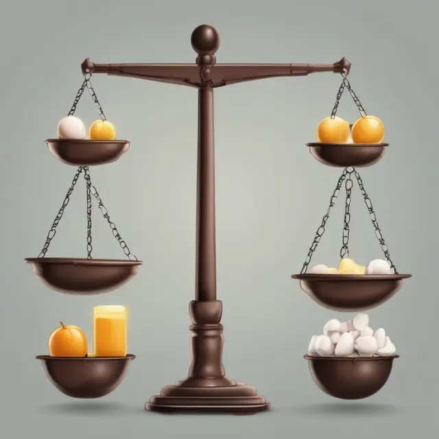 Balancing scale representing the infant-industry theory, with industries on one side and free trade on the other.