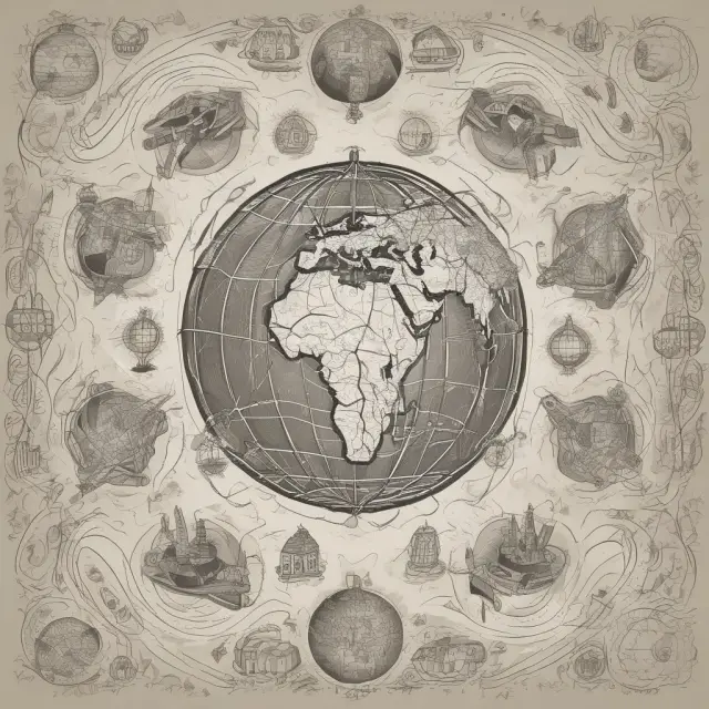 World map illustrating how consumers from different regions exchange inferior goods