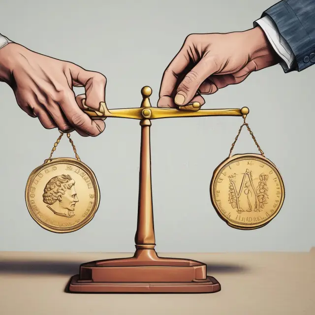 Balanced scales depicting stock performance and inflation rate