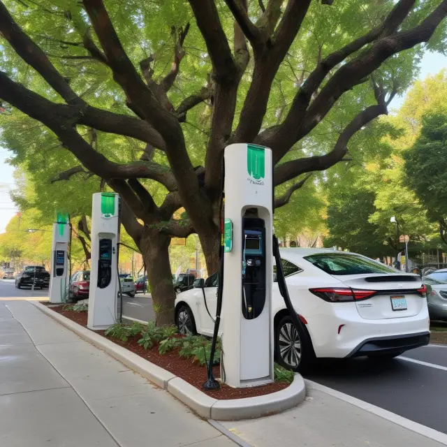 An electric tree with charging branches extending out, representing the growth of EV infrastructure supported by IIJA investment