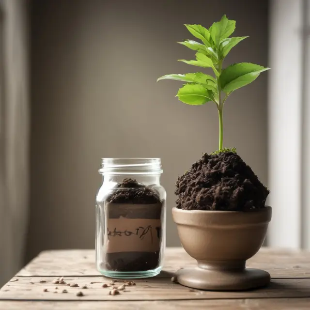 Seeds representing inheritances growing into trees in a flourishing financial garden, symbolizing wealth