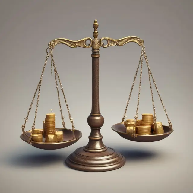 Scale comparing estate taxes on a decedent