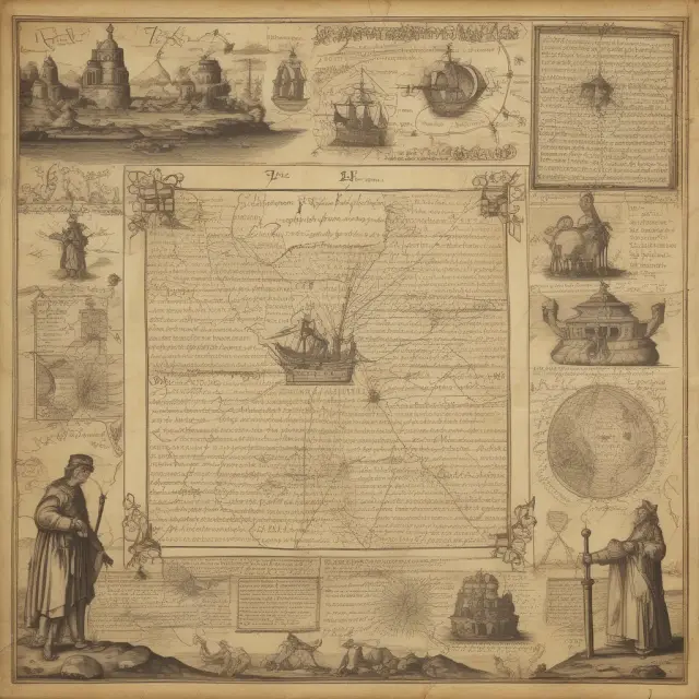 A treasure hunter decoding a parchment, revealing clues about unclaimed inheritances