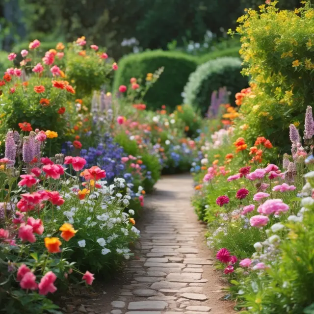 Image: A lush garden filled with vibrant flowers symbolizing trusts, insurance policies, gifting, and exemptions for tax savings