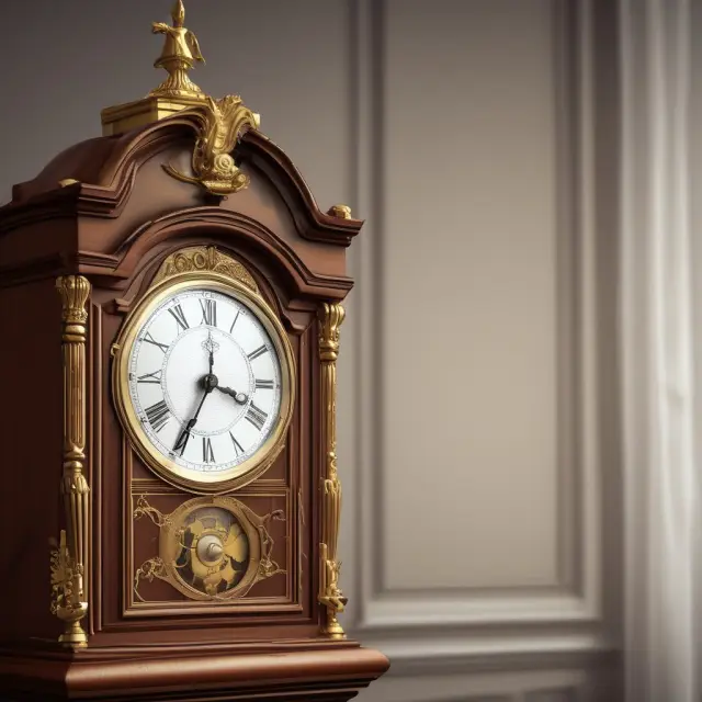 An antique grandfather clock with a golden pendulum symbolizing inheritance taxes affecting a family tree