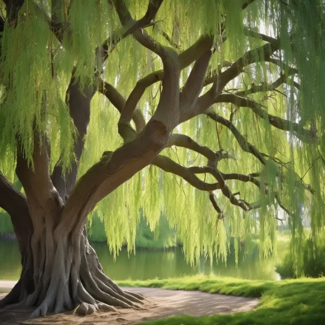 A willow tree with branches labeled 