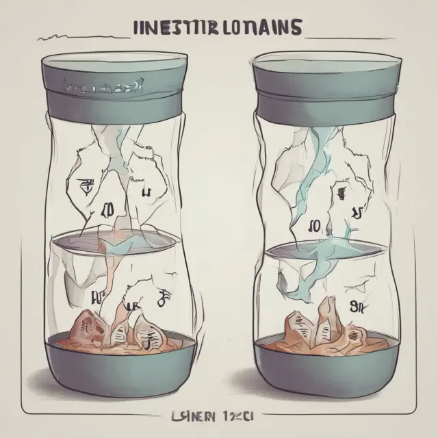 Two interconnected vessels: one labeled 