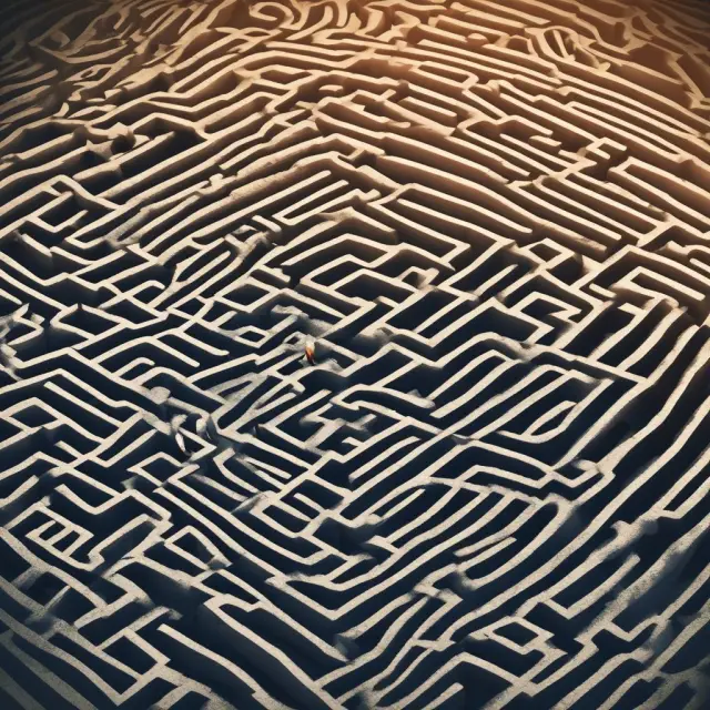 Beneficiary navigating a complex tax maze, utilizing strategies like tax-loss harvesting, Roth conversions, and income averaging to maximize tax efficiency with an inherited IRA.