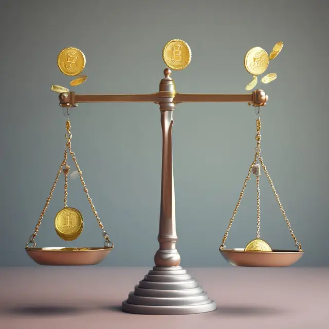 A person skillfully juggles two sets of coins: golden for in-house financing, and silver for bank financing, representing their unique interest rates and fees.