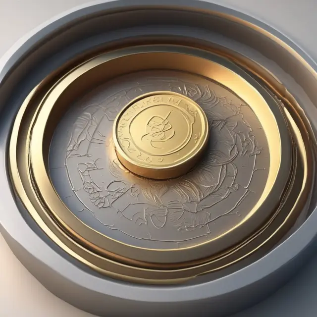 Golden coin with a digital network symbolizing the beginning of ICOs in cryptocurrency fundraising