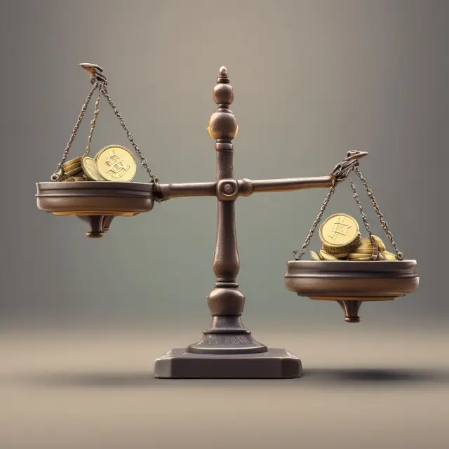 Scales with tokens on each side illustrating static and dynamic ICO structures