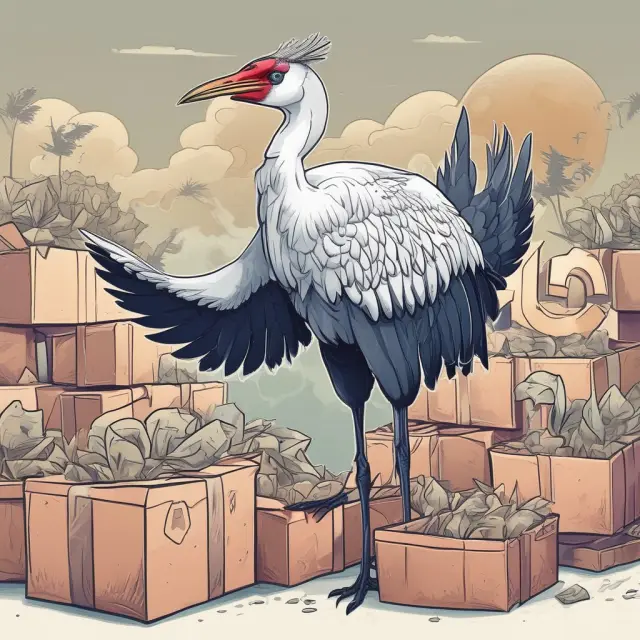 A metaphorical representation of successful (Telegram) and failed (Confido) ICOs depicted as functioning and malfunctioning cranes lifting tokens