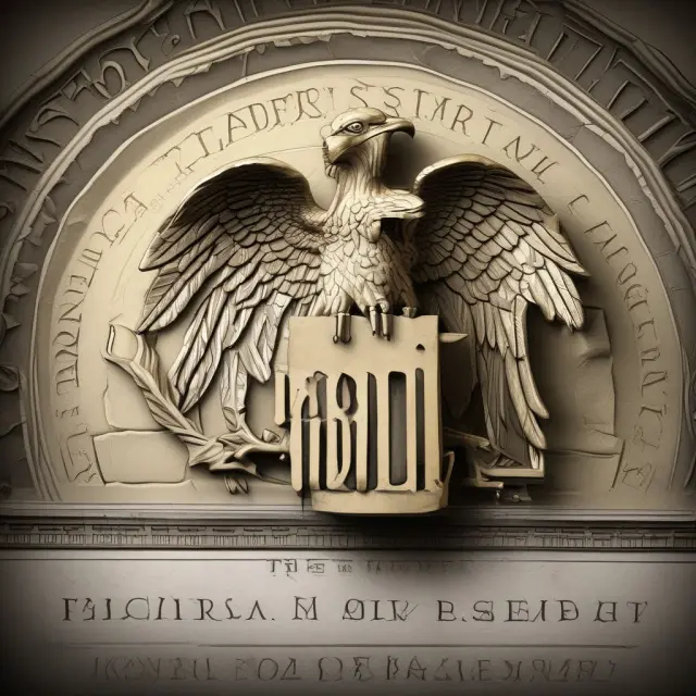 A golden scale with a 50/50 balance, representing the Federal Reserve