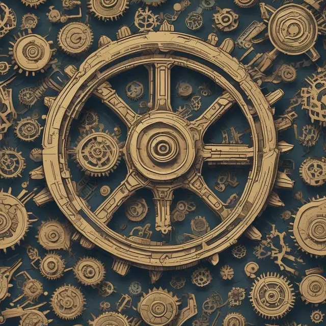 Gears symbolizing economic sectors interconnecting, illustrating input-output analysis