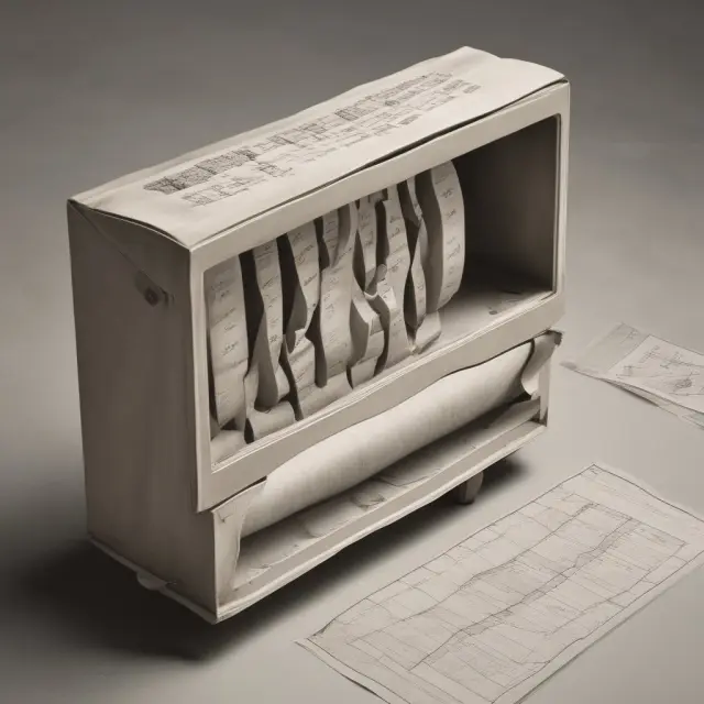 An image of an ancient time capsule opening, revealing scrolls with input-output tables, depicting the evolving nature of economic analysis