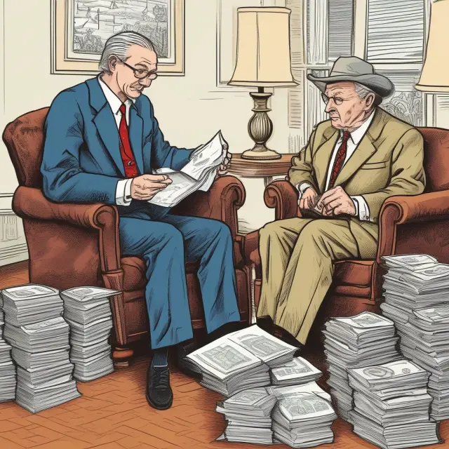 A conversation between a tax man and a retirement account figure about penalties and exceptions for in-service withdrawals