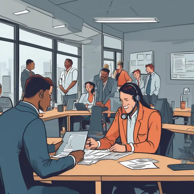 An inside sales representative engages with a customer via phone while an outside salesperson builds rapport with a client through a face-to-face meeting