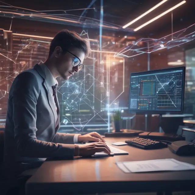 Inside sales rep utilizing advanced technology for lead generation and customer engagement
