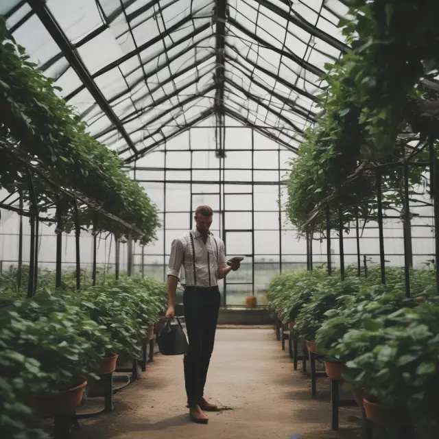 An inside sales rep tends to flourishing leads amidst an abundance of industry best practices in a greenhouse setting.
