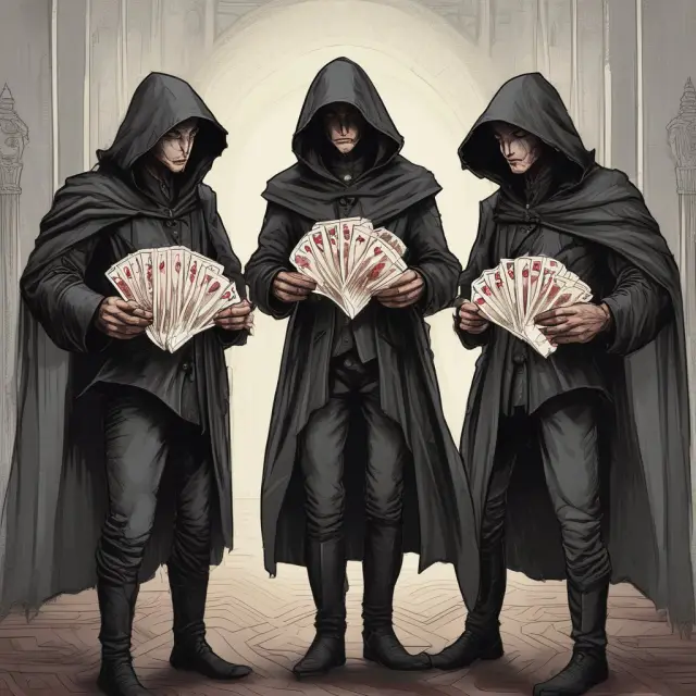 Insiders unveil confidential information, represented by cloaked cards and circles symbolizing various sources within a company.