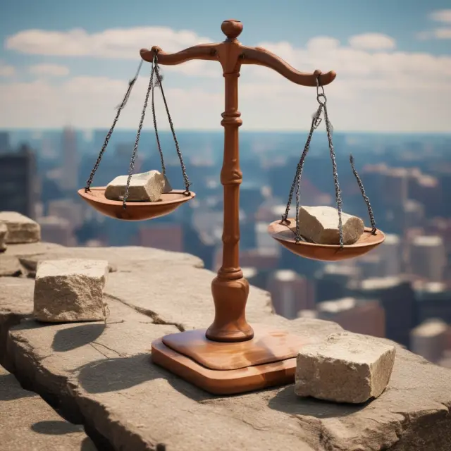 A balanced see-saw illustrating legal insider trading, fair market practices, and SEC regulations in finance.