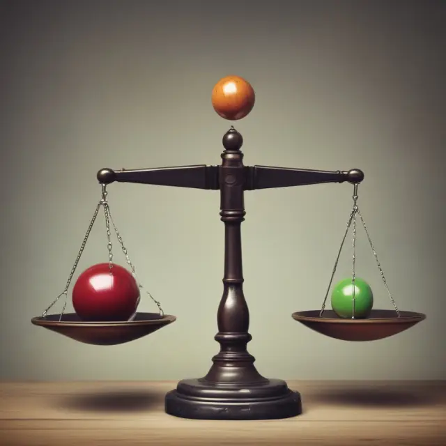 Seesaw balancing debts and assets symbolizing insolvency