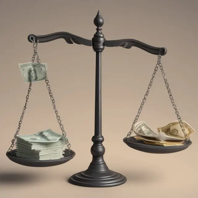 A triple scale illustrating stability (installment debts) vs flexibility (credit cards & revolving lines of credit) in managing personal finances