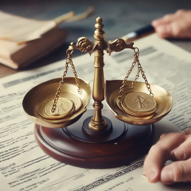 A gold scale tips various coins representing installment agreements for IRS tax debts