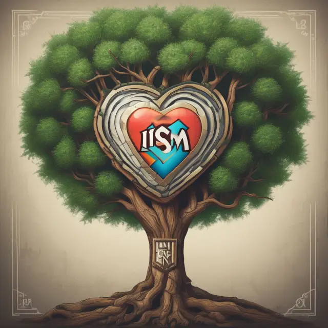 Tree with ISM badge growing from heart: Professional development and industry recognition