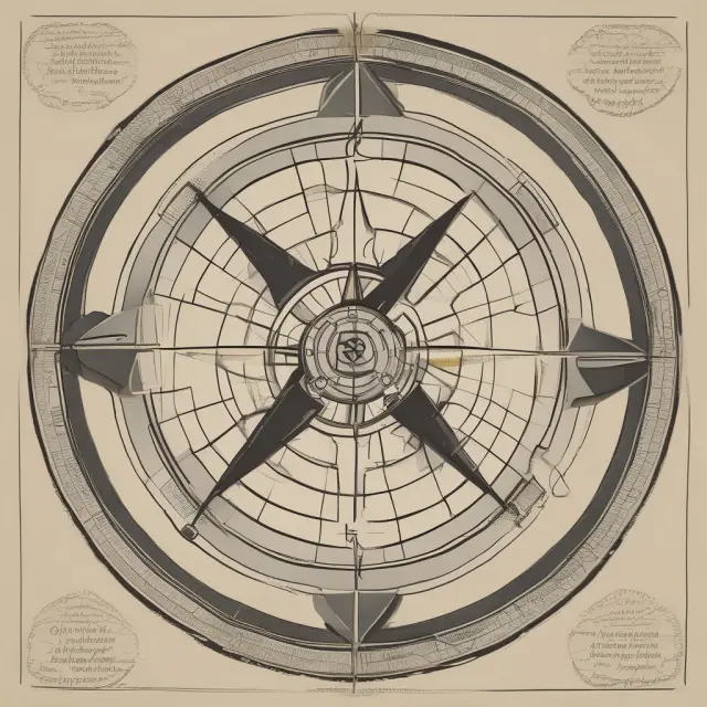 An ISM compass points to various sectors - certification, theory, and economic indicators - as it navigates the sea of supply management