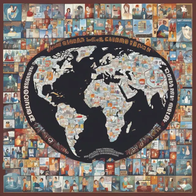 An intricate mosaic of people representing various industries worldwide, connected through the Institute of Management Accountants