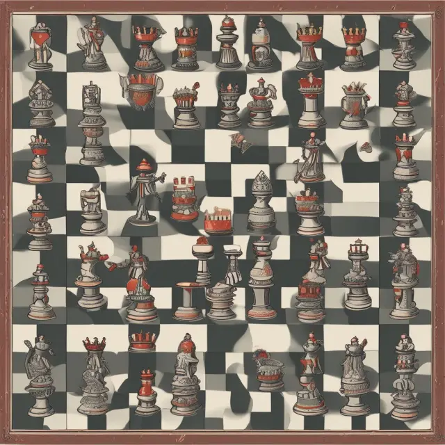 A metaphorical chess game illustrating the differences between financial instruments: debt (rooks), equity (knights), derivatives (bishops), and economic instruments (queens).