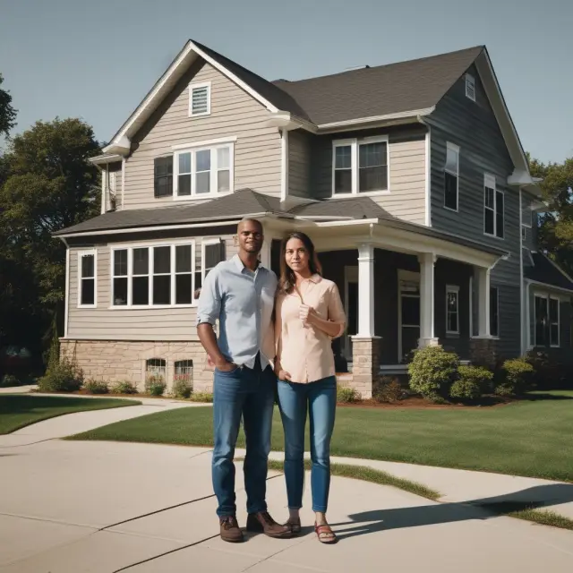 A homeowner shielding a house from stormy winds, emphasizing the financial stake that secures insurance coverage