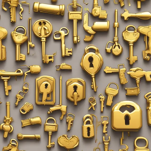 Three golden keys opening different vaults representing property, personal, and financial insurable interests.