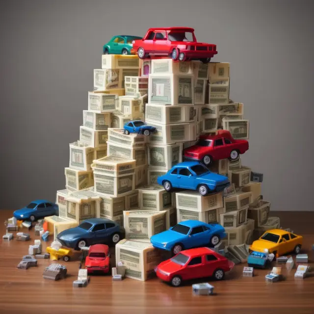 Image: A dice tower filled with cars and insurance policies representing diverse auto insurance coverage options.