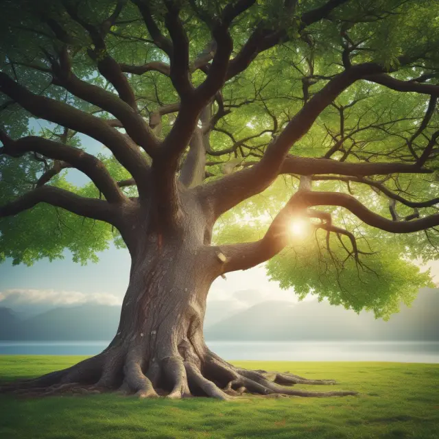 Image of a tree with four branches representing life, health, homeowners, and auto insurance policies