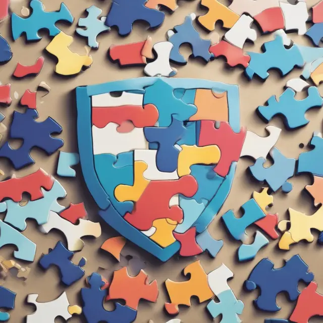 Insurance policy puzzle pieces form a protective shield for institutional investor